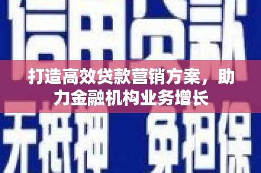 蒲城打造高效贷款营销方案，助力金融机构业务增长