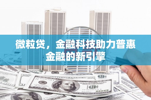 蒲城微粒贷，金融科技助力普惠金融的新引擎