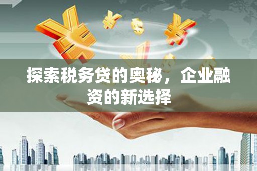蒲城探索税务贷的奥秘，企业融资的新选择