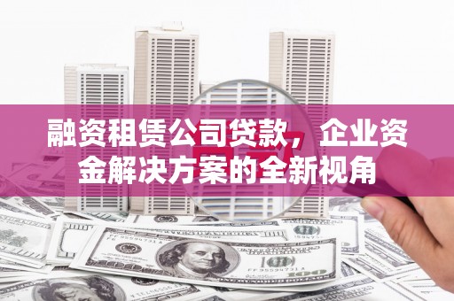 蒲城融资租赁公司贷款，企业资金解决方案的全新视角