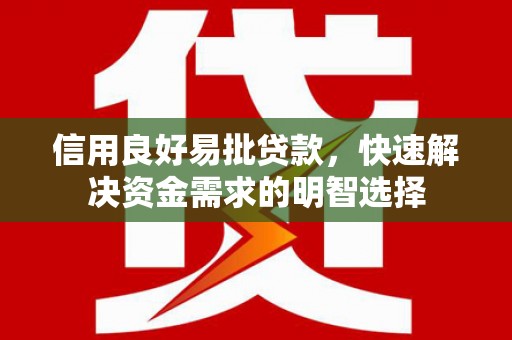 蒲城信用良好易批贷款，快速解决资金需求的明智选择