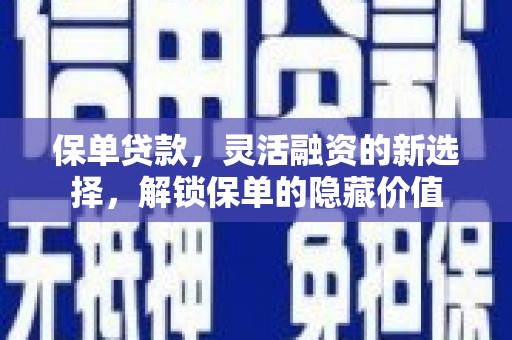 蒲城保单贷款，灵活融资的新选择，解锁保单的隐藏价值
