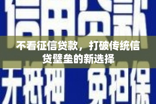 蒲城不看征信贷款，打破传统信贷壁垒的新选择