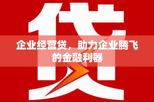 蒲城企业经营贷，助力企业腾飞的金融利器