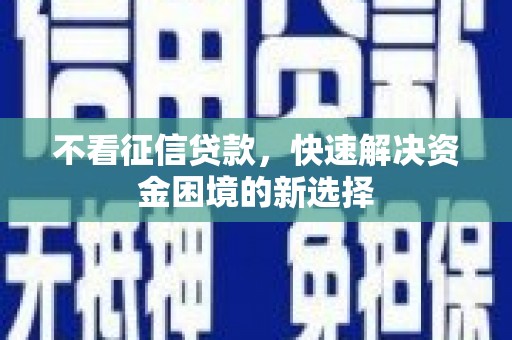 蒲城不看征信贷款，快速解决资金困境的新选择