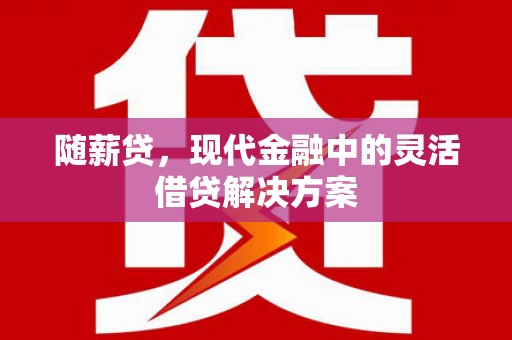 蒲城随薪贷，现代金融中的灵活借贷解决方案