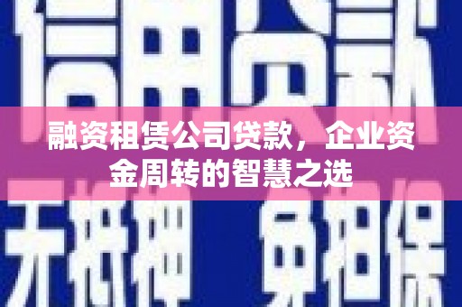 蒲城融资租赁公司贷款，企业资金周转的智慧之选
