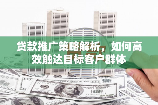 蒲城贷款推广策略解析，如何高效触达目标客户群体