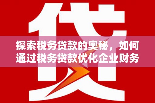蒲城探索税务贷款的奥秘，如何通过税务贷款优化企业财务