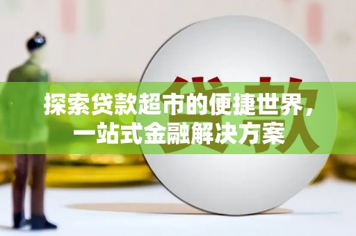蒲城探索贷款超市的便捷世界，一站式金融解决方案