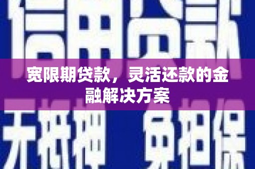 蒲城宽限期贷款，灵活还款的金融解决方案