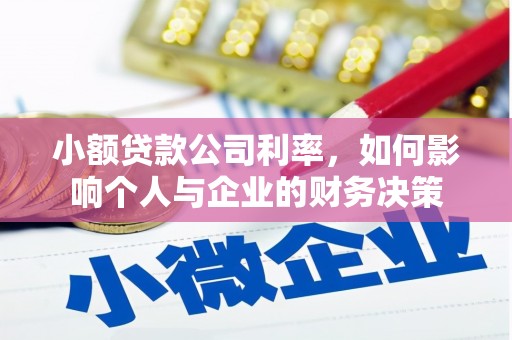 蒲城小额贷款公司利率，如何影响个人与企业的财务决策