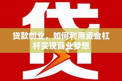 蒲城贷款创业，如何利用资金杠杆实现商业梦想