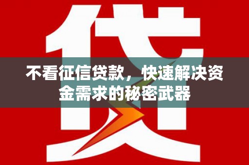 蒲城不看征信贷款，快速解决资金需求的秘密武器