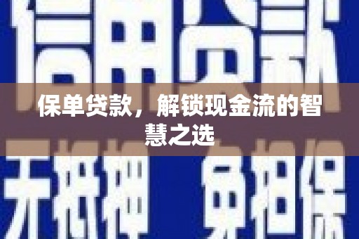 蒲城保单贷款，解锁现金流的智慧之选